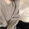 Gray Knitted Cardigan Women's Soft Waxy Loose All-match Sweater Short Coat One Size Fits All Purple