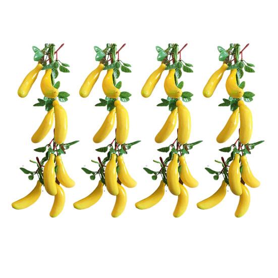 4Pcs Artificial Fruit Vegetable Garland Wall Hanging Fake Banana Strawberry Pumpkin Tomato Cucumber Chili String Farmhouse Kitchen Decoration