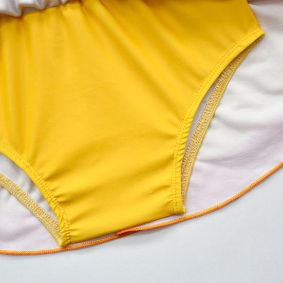 Maillot de bain Tankini 2 pièces pour filles Épaules dénudées Princesse Mignon Nœud Motif floral