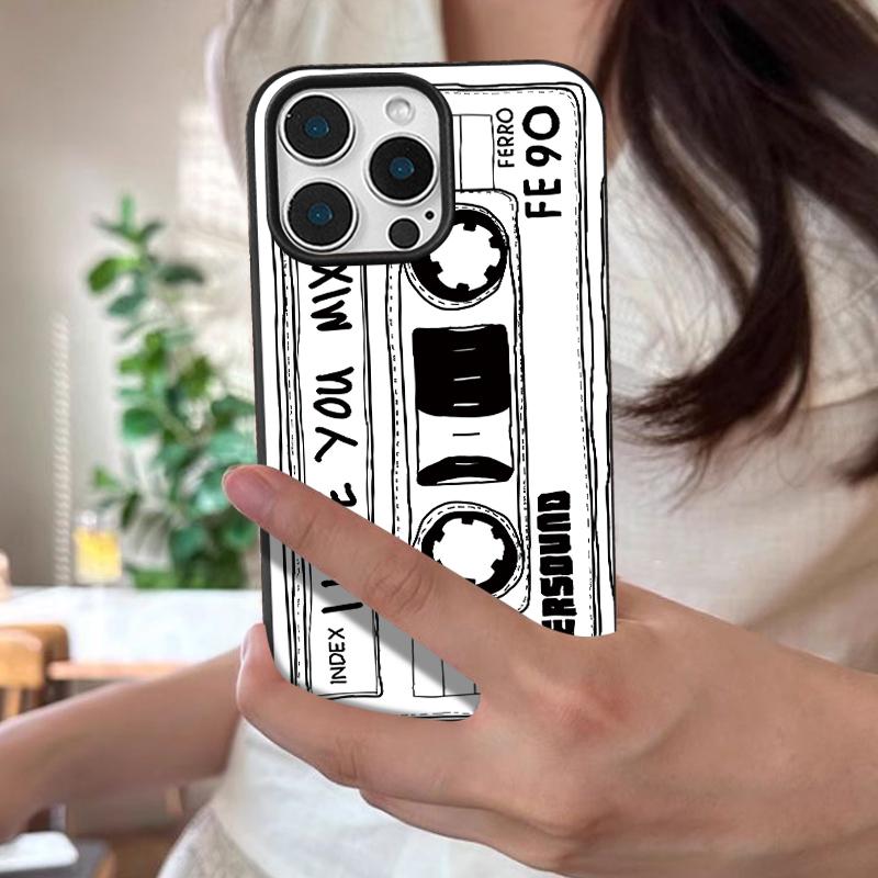 Vintage Camera Pattern Case For iPhone 17 18 Pro Max iPhone 16 15 14 13 Pro Max 17E Leather Texture Soft Silicone Phone Cover