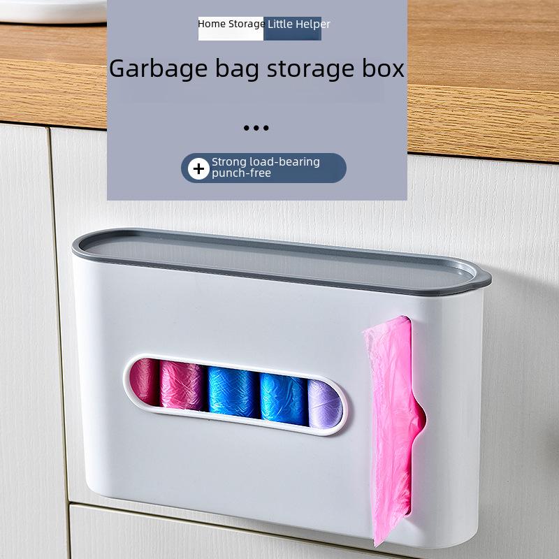 Wandmontierte, stanzfreie Aufbewahrungsbox für Müllbeutel für Küche & Badezimmer