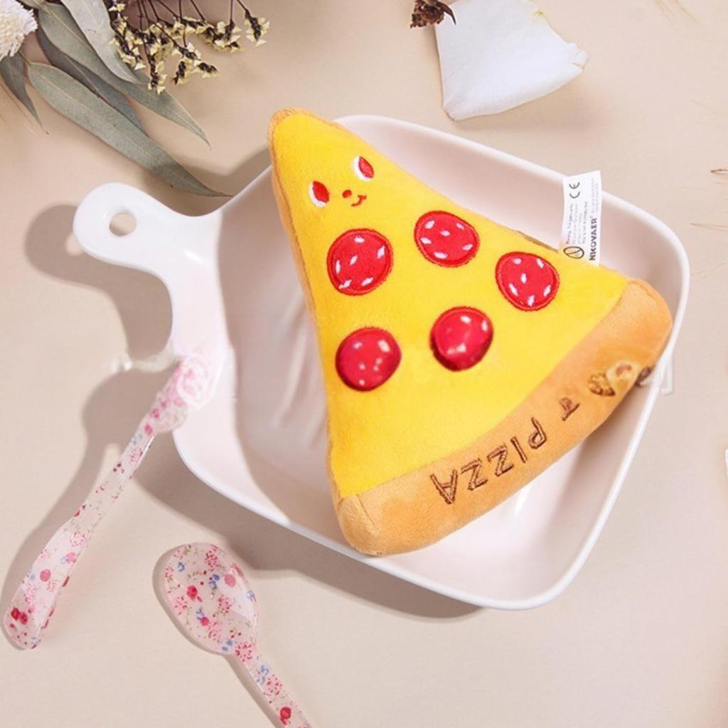 [Mofu&Co. Tokyo Main Store] Cute Pizza Food Cushion, Interior Decor, Body Pillow, Cute and Fun Plush Toy with Sound, Fluffy Texture, Pizza Box