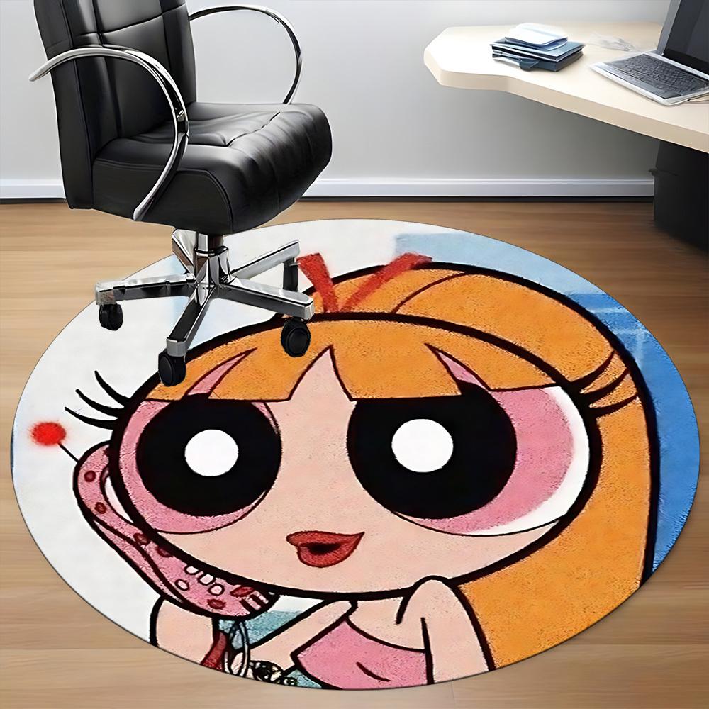 Powerpuff Girls Office Round Area Rug, Under Office Chairs Bedroom Living Room Home Decor a0908198