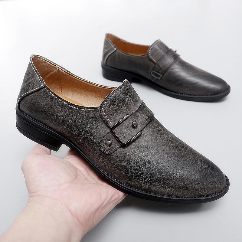 Fashion Hot Sale Men's Slip on Flats Genuine Leather Loafers Lightweight Casual Shoes Non Slip Soft Sole Walking Shoes Comfy Moccasins