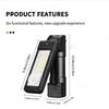 600 LM Brightness COB LED Work Light 1200 mAh Battery LED Warning Light Spot Lights  Camping Light