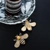 2pcs Exquisite Style Gold Diamond Bee Brooch With Imitation Pearls Showcasing Agility Elegance Luxury Clothing Accessories