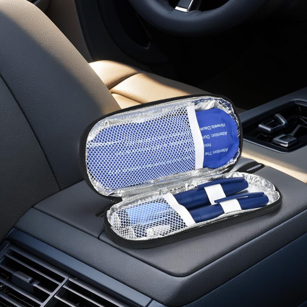 Portable Insulin Cooling Bag PU Waterproof Diabetic Pocket Pill Protector Reusable Thermal Insulated Medicla Cooler for Diabetes