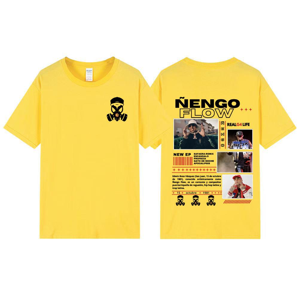 Rapper Nengo Flow Real G4 Life Tour Graphic T Shirt Unisex Vintage HipHop Pop Music T-shirt Fashion Oversized 100% Cotton Tshirt