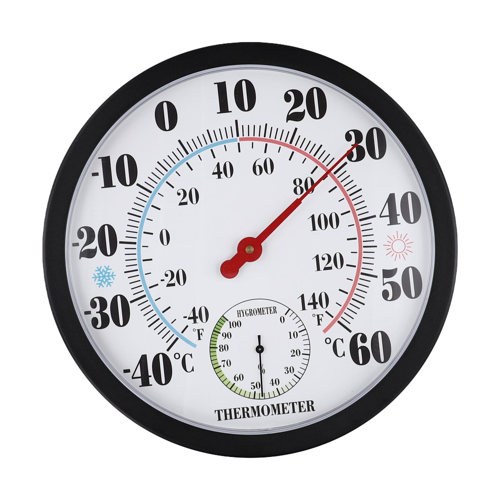 Garden Decoration Thermometer Outdoor Thermometer 25cm/9.8inch Outdoor Thermometer Plastic Thermohygrometer Wall Hanging White China Mainland
