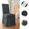 High Back Seersucker Chair Cover With Skirt Stretch Quality Chair Cover For Dining Room Wedding Hotel Banquet Washable Seat Case