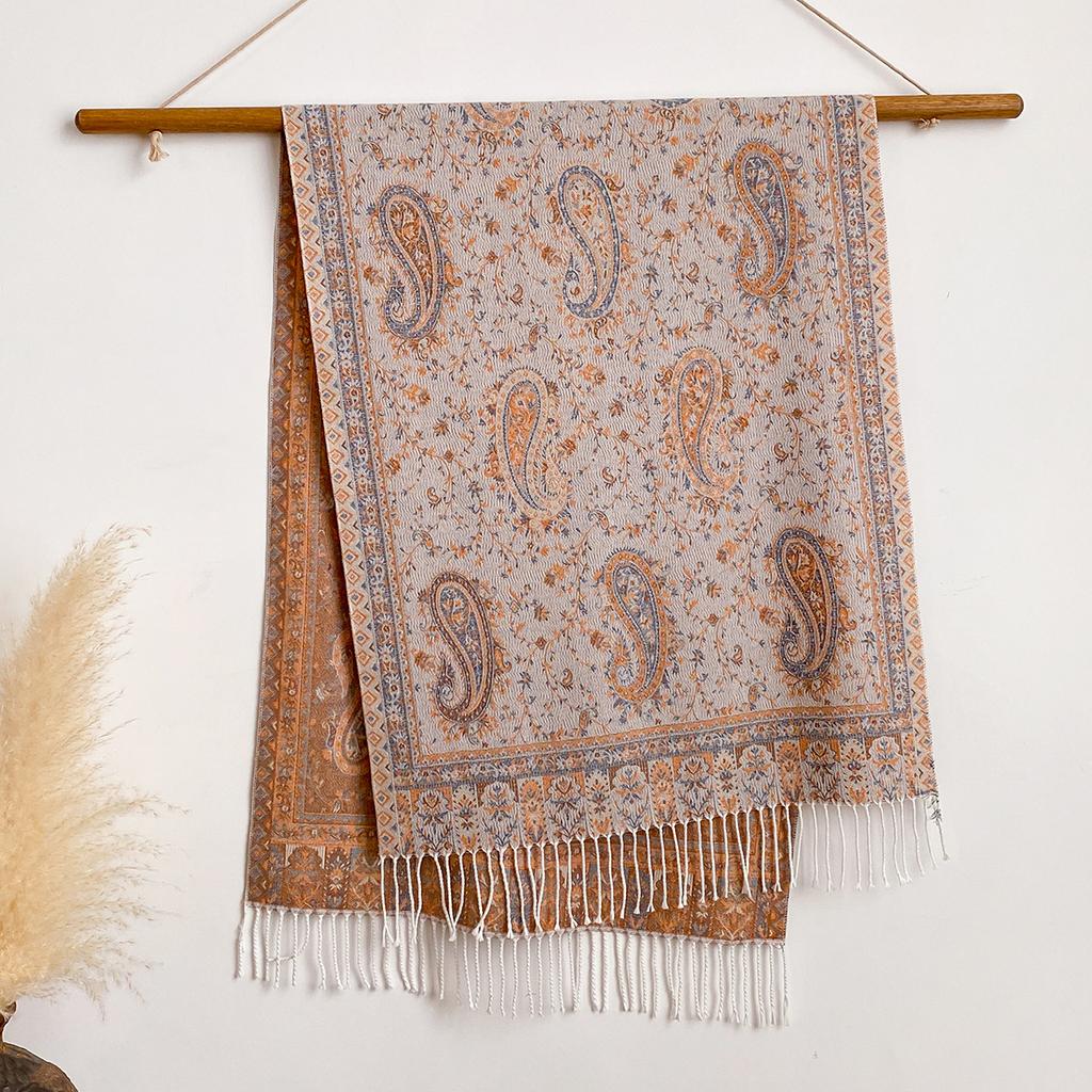 Retro Ethnic Style Popular High-End Atmosphere Jacquard Cashew Shawl Scarf A Versatile