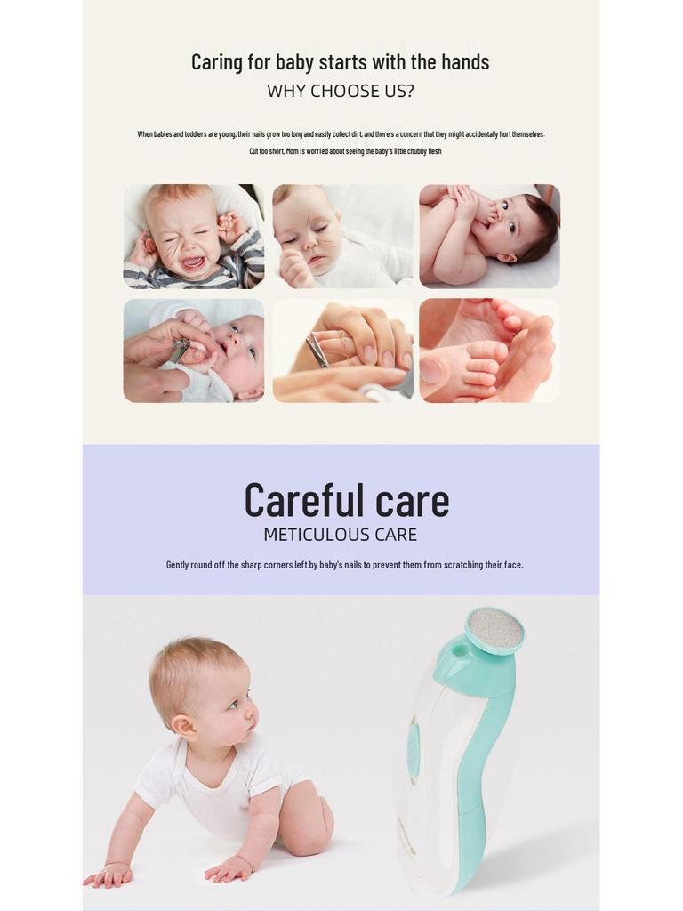 Baby & Pet Electric Nail Trimmer - Safe Nail Grinder for Newborns and Small Pets