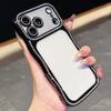 KEYSION Plating Transparent Wavy Rhinestone Phone Case for iPhone 13 14 15 16 17 Pro Max Air 16 Plus Lens Protector Shockproof Cover