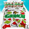 Duvet Cover Printed With Christmas Decoration Super Soft Brushed Microfiber Double Bed Comfortable Set With Zipper Closure And 2 Pillowcases