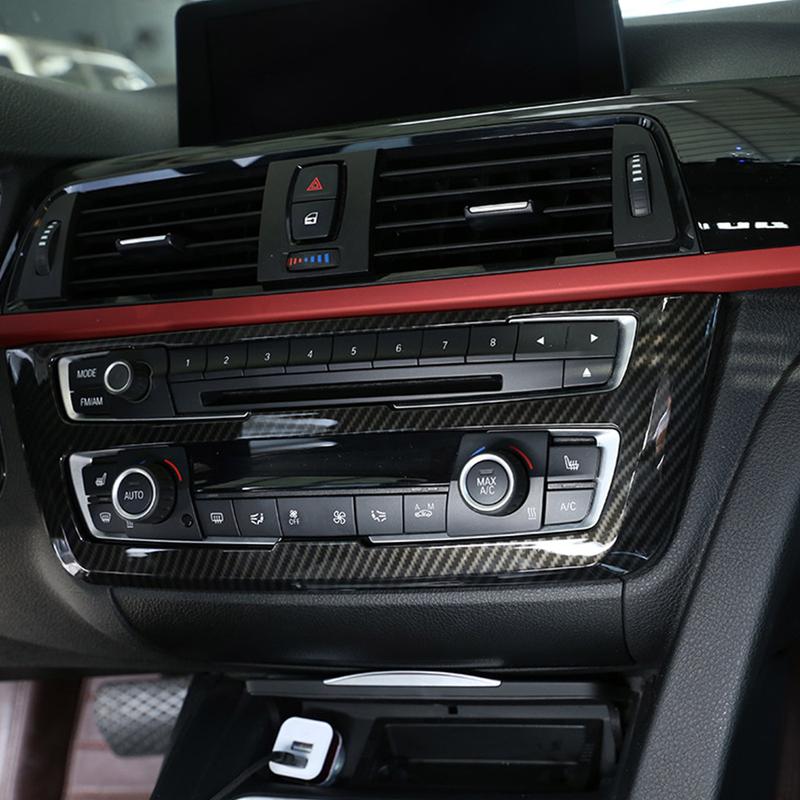 For BMW 3 4 Series GT F30 F32 F34 2013-2018 Car CD Panel Trim Center Console Cover Carbon Fiber Sticker