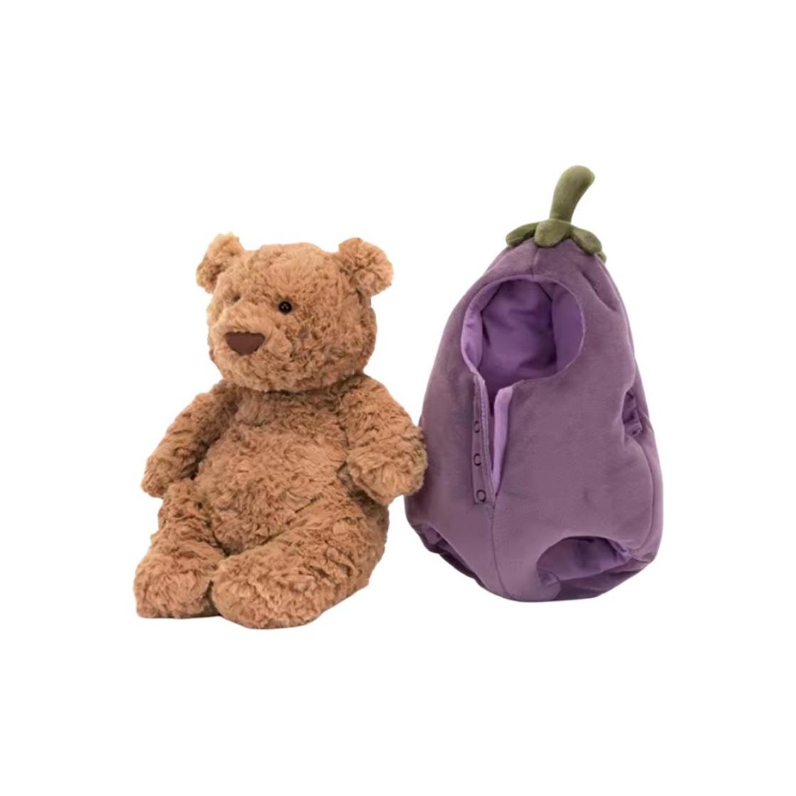 

JELLYCAT Barcelo Bear Series Eggplant Rag Doll Soothing Companion Teddy Bear Doll Plush Doll Sitting 25cm high Box Not Included