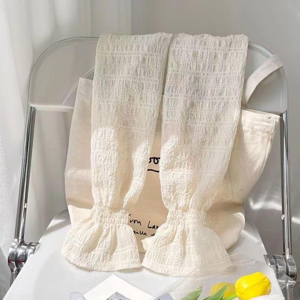 

Fashion Lace Mesh Sun Protection Sleeves Solid Color Breathable Arm Sleeve Loose Fit Anti-UV Fingerless Gloves Cycling бежевий