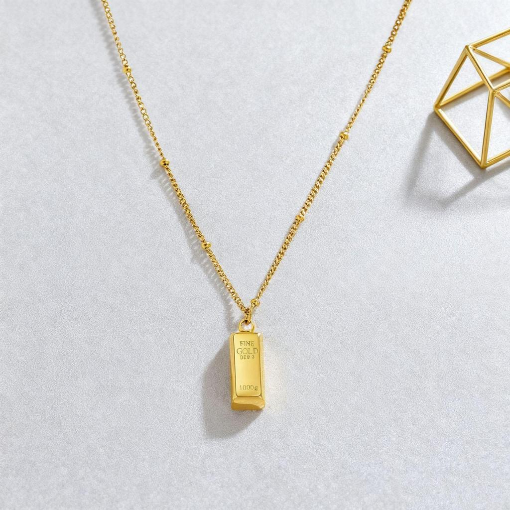 18k Gold-Plated Titanium Steel Necklace: Exquisite, Non-Fading, Retro Design
