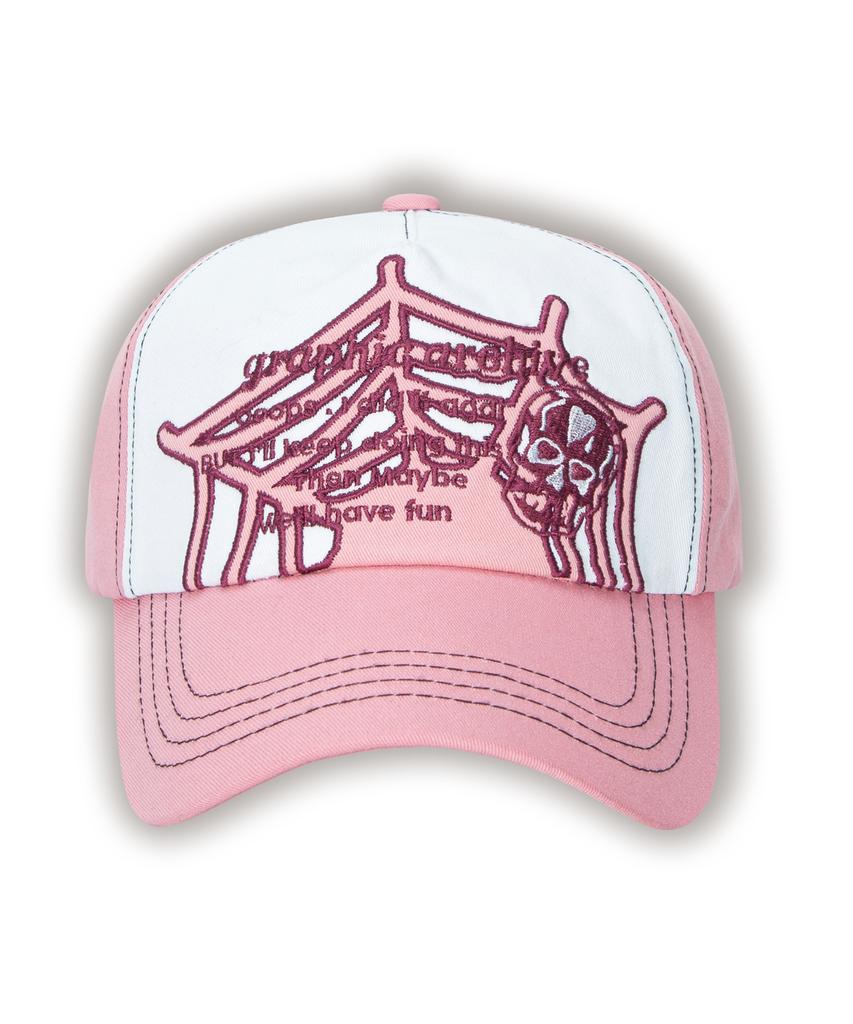 MISSLULZ Graphic Applique Ball Cap Pink