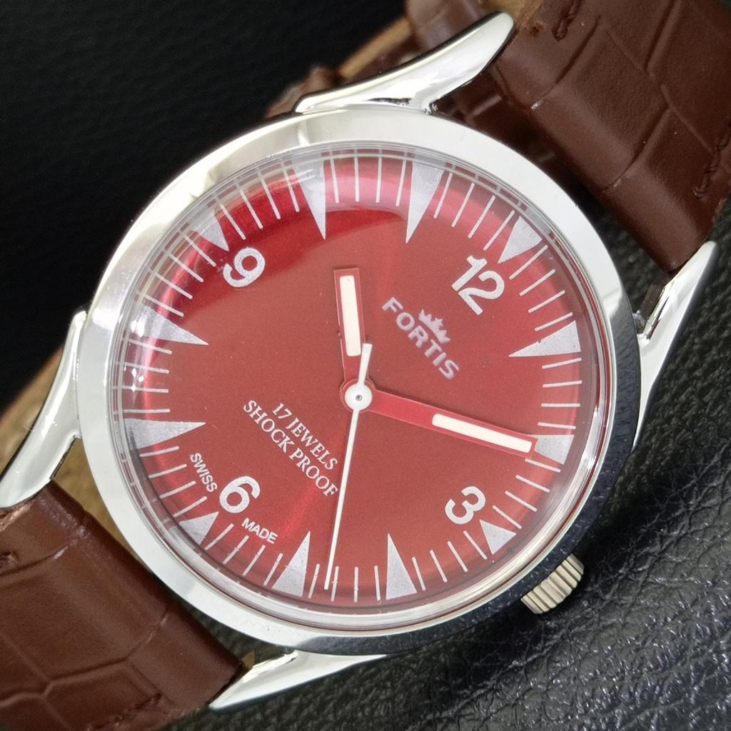 

ВИНТАЖНЫЕ МЕХАНИЧЕСКИЕ ЧАСЫ С РУЧНЫМ ЗАВОДОМ, ОТРЕСТАВРИРОВАННЫЕ, ШВЕЙЦАРСКИЕ, МУЖСКИЕ, ЦИФЕРБЛАТ КРАСНОГО ЦВЕТА, a701016-5 R205a-a701016