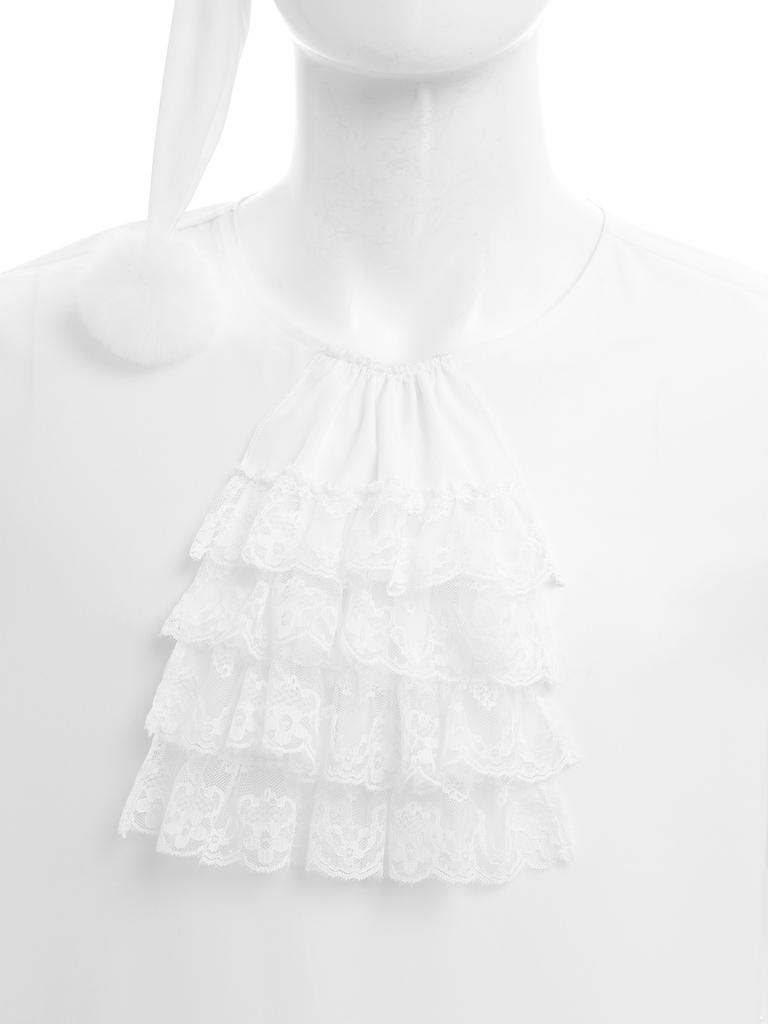 Mens Victorian Night Robe Fancy Dress Costume Long Sleeve Lace Trim Ruffles Collar Halloween Nightgown