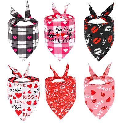 Tanpopo Custom Print Heart Pet Bandana Reversible Triangular Scarf Towel Valentine's Day Gift Funny Dog Bandanas Lovely Supplies