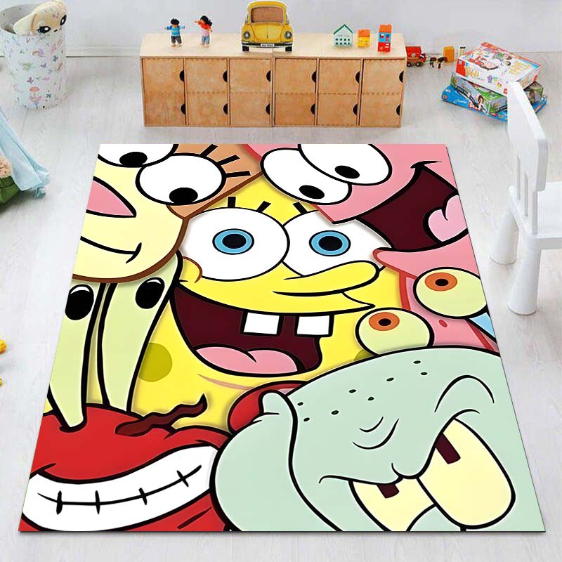 Multiple Styles Cartoon SpongeBob Print Carpet for Living Room Children's Bedroom Sofa Doormat Floor Non-slip Mat Luxury Gift