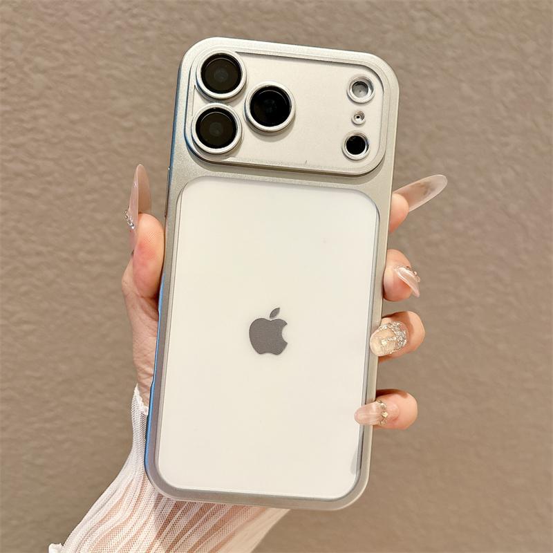 Luxury Translucent TPU Matte Plating Shockproof Soft Case For iPhone 17 Air 16 E 15 14 13 12 11 Pro Max Plus Lens Protect Cover