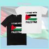 Free Palestine Men's Short Sleeve T-shirt With Round Neck Trendy Cartoon Print Polyester Fiber Teenage Style