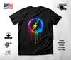 Lightning Bolt Neon Graphic T-Shirt Black Unisex S-2XL