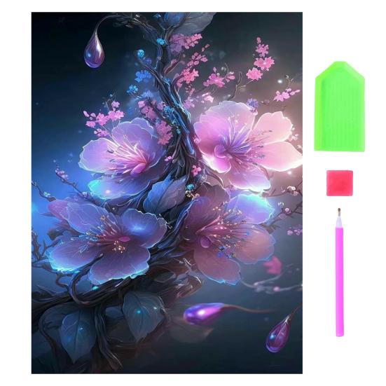 DIY Diamond Painting Kit Romantic Moon Flowers Patterns Stress Relief Confidence Boost Relaxation Diamond Art Craft