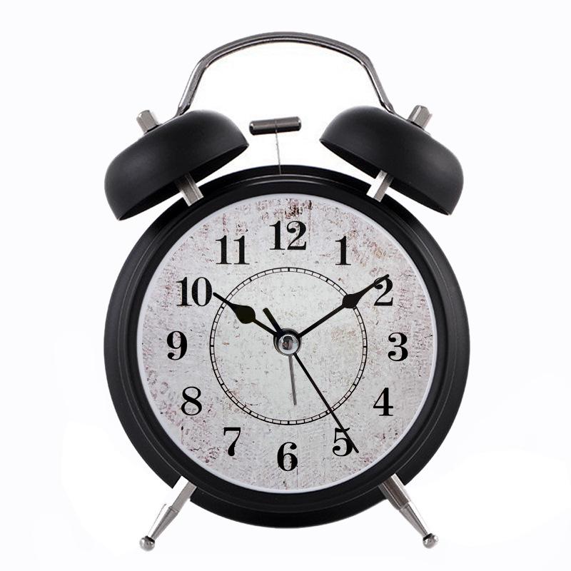 4" Silent Metal Alarm Clock with Light & Customizable Logo for Kids/Students
