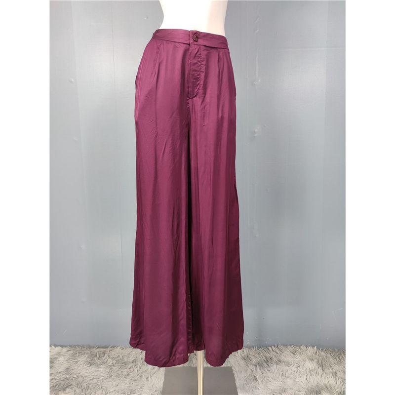 

Export Single Summer New Arrival Fashion Elegant Elegant High Quality Smooth Fabric Exquisite Print All-Matching Trousers Multicolor Dark purple S