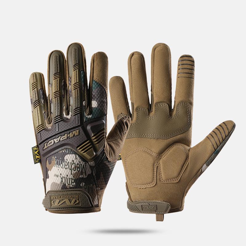 Seal gloves, outdoor tactical gloves, long fingers, camouflage, mountain climbing protection, anti slip, cycling gloves M
