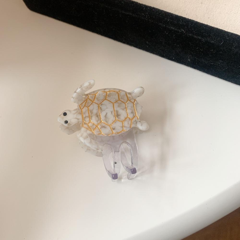 

Мультяшные ацетатные заколки для волос Морские черепахи Аксессуары для волос Новые заколки-крабы для волос для женщин девушек S-Beige