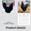 Spiral Binding 2026 Rooster Calendar Double-Sided Pages Desktop Calendar  Home Decor