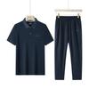 Women's Summer Sportswear Set: Lapel Short Sleeve Top & Loose Long Pants, Plus Size, Casual Two-Piece Running Suit