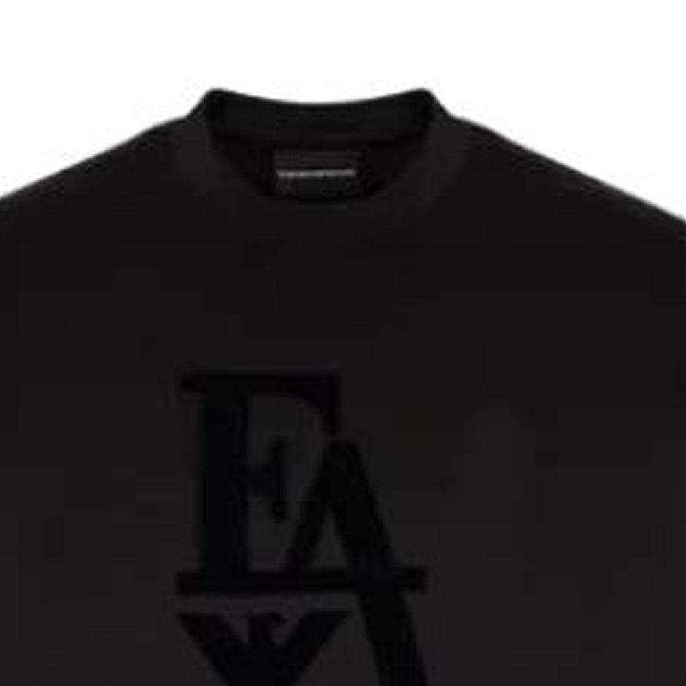 Emporio Armani FW22 Pattern Printed Crew Neck Short Sleeve T-Shirt Men Tops Black 6L1TG11-JSAZ1-0033