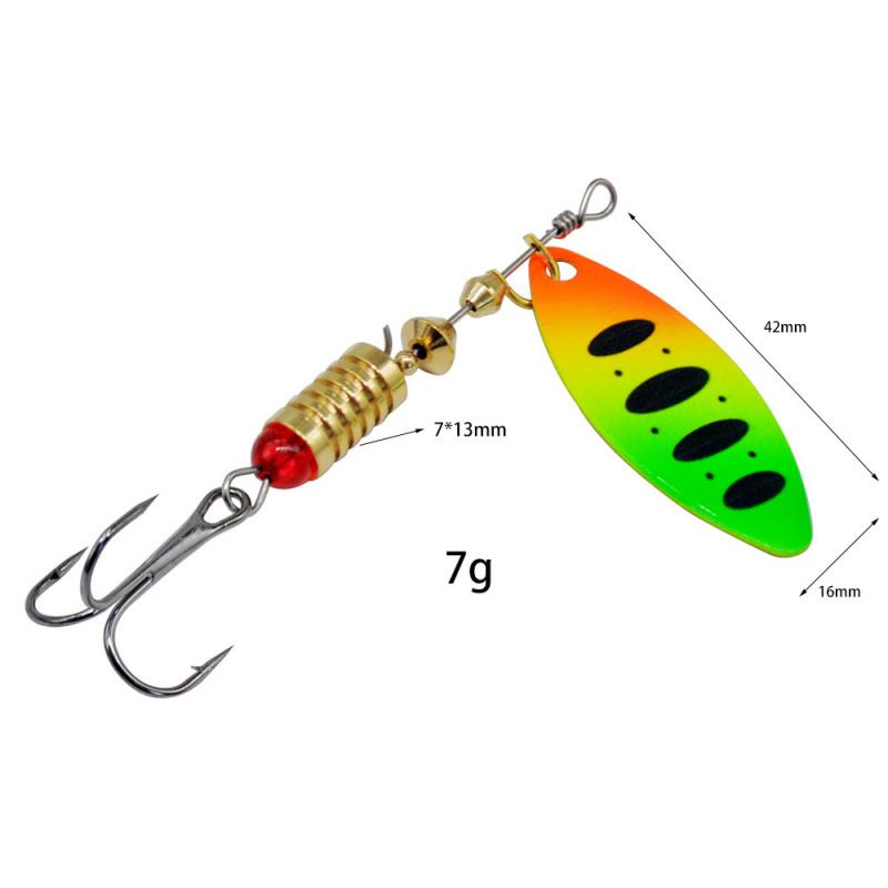 5-10pcsLure spinner with composite swivel7g Willow Leaf Sequin Metal Lure Bait for Trout Fishing