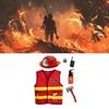 1/2/3/6pcs Firefighter Costume Fire Fighter Costume Halloween Dress Up Costumes