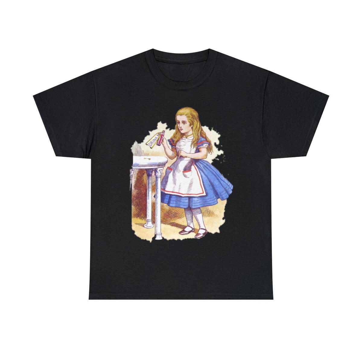 Alice In Wonderland Retro Graphic Tee Shirt, S-5XL L