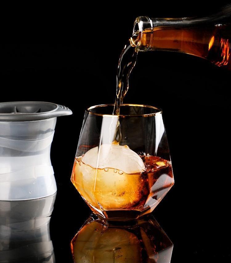 Silicone Sphere Ice Cube Mold Home Kitchen Stackable Slow Melting Ice Ball Round Jelly Making Mould For Whiskey Drink