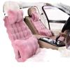 Plush Faux Rabbit Fur Car Seat Cushion: Luxurious Lumbar Support for Autumn and Winter Comfort