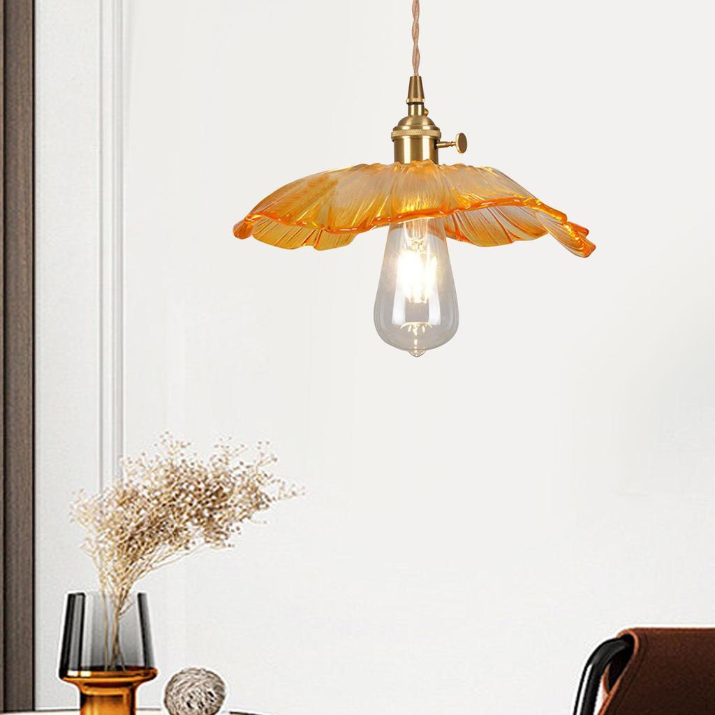 Contemporary Floral Pendant Light with Glass Shade for Home Decor