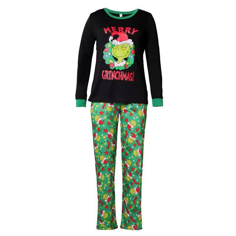 Gemütliches Weiches Polyester Familien-Partner-Pyjama-Set mit dem Grinch für alle Altersgruppen