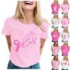 Women's Casual Pullover Short Sleeve Neck T-Shirt with Breast Print