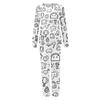 DIY Hand Painted Colorable-Parent-child Outfit - Print Round Neck Parent-child Long Sleeve Long Pants Home Clothes Suit Spring