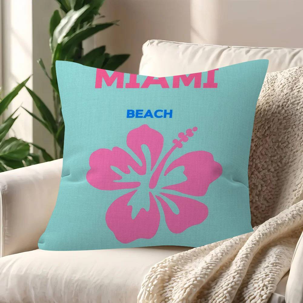 Miami Beach Ibiza Capri Bondi Mykonos Pillow Gifts Home Office Furnishings Bedroom Sofa Car Cushion Cover Case 45X45Cm
