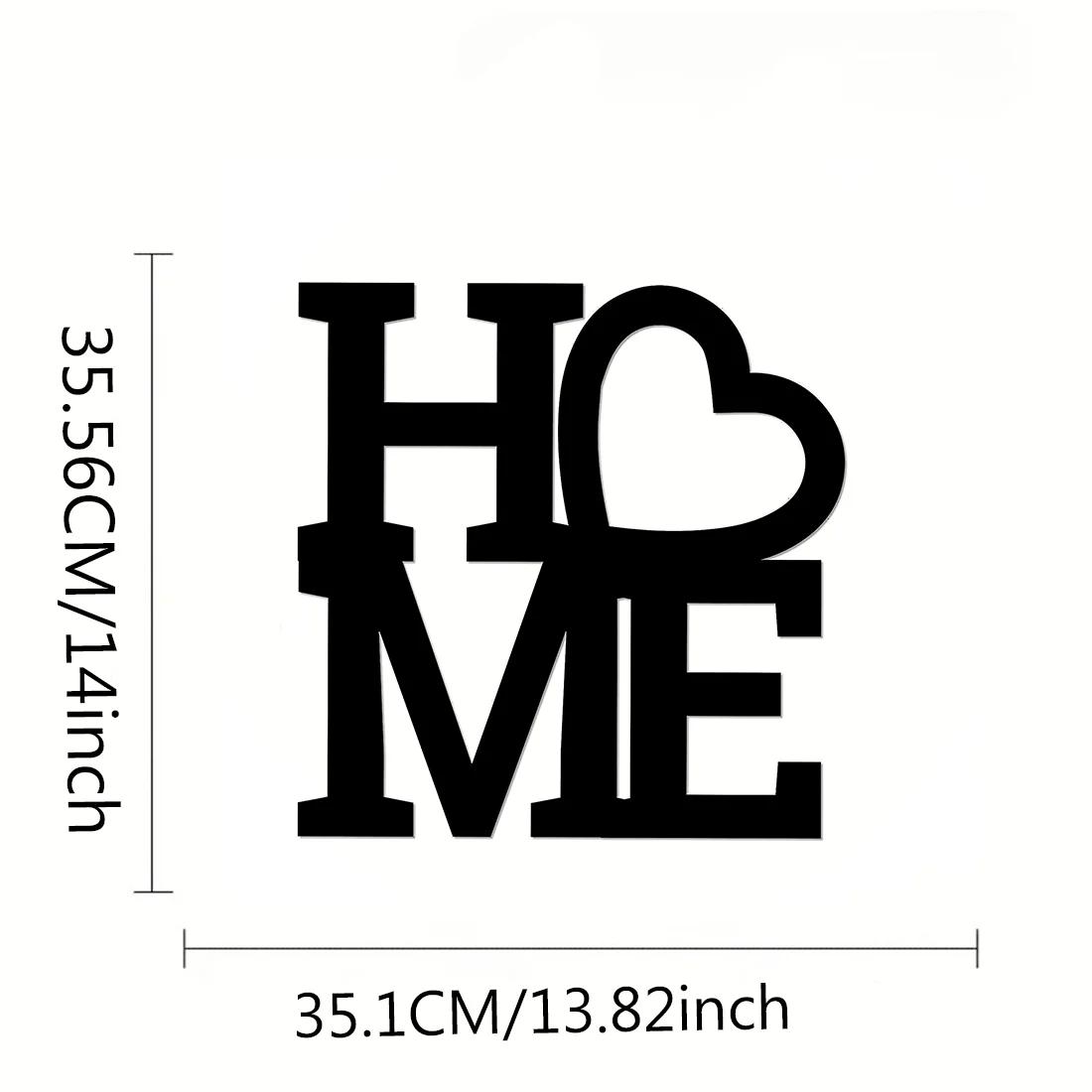 

Металлическая настенная табличка в форме сердца для дома, декоративная надпись для дома, Art en Fer, декоративная роспись, наклейка на стену и Silhouette en Fer чёрный