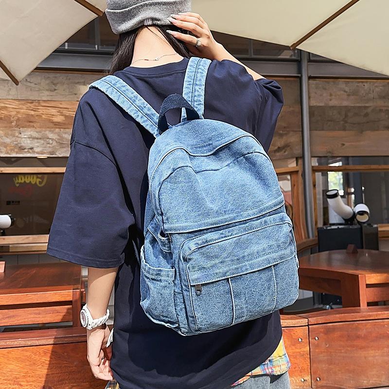 Denim Ryggsekk Dame Ryggsekk Student Skolesekk